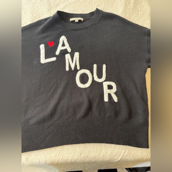 Loft Black Baggy Sweater with L'Amour Design & Heart Women’s XL Fun - Picture 4 of 7